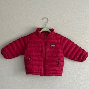Red Patagonia Baby Down Sweater 12-18m